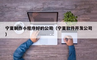 阿坝宁夏制作小程序好的公司（宁夏软件开发公司）